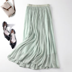 Slim Slimming Mid-length Elegant Pendant Summer Elastic Skirt - kinko
