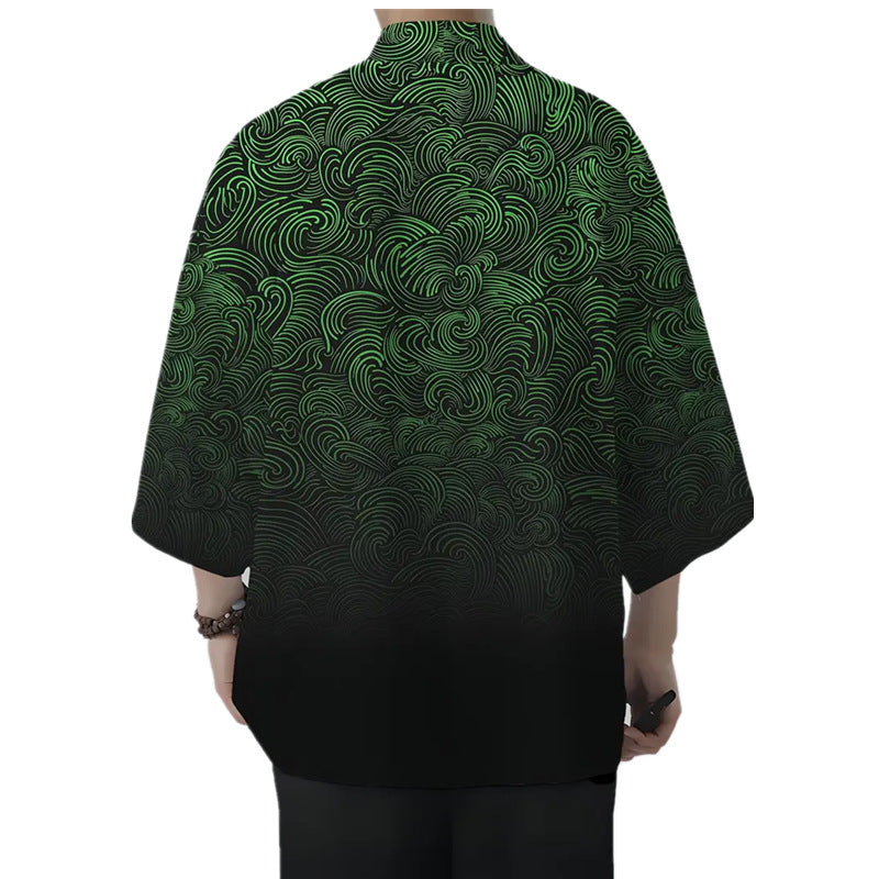 Men's All-match Loose 3D Printed Coat Cardigan - kinko