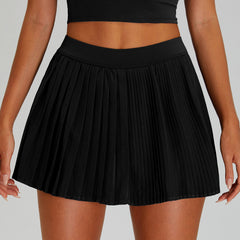 Anti-exposure Tennis Skirt Fitness Stitching Pleated Yoga Skirts - kinko