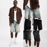 Men's Loose All-matching Jeans Middle Pants - kinko