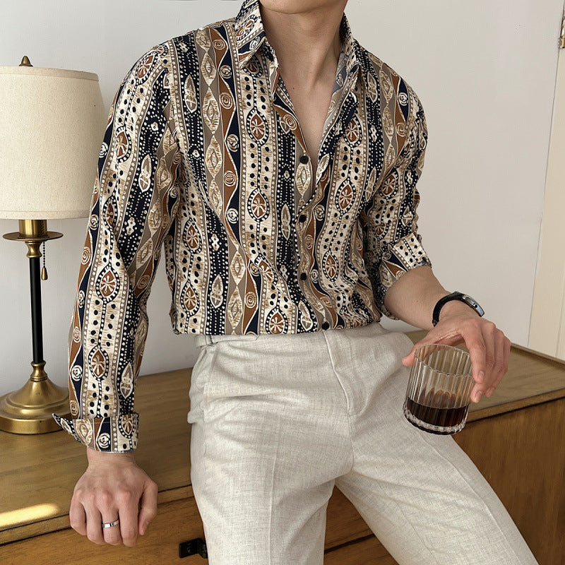 Floral Niche Thin Trendy High Sense Loose Short Sleeve Shirt - kinko