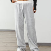 Women's Casual Sports Contrast Color Loose Comfortable Drawstring Trousers - kinko