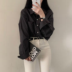 Loose All-matching Simple And Laid-back Shirt - kinko