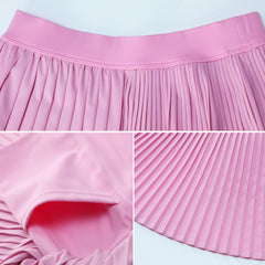 Anti-exposure Tennis Skirt Fitness Stitching Pleated Yoga Skirts - kinko