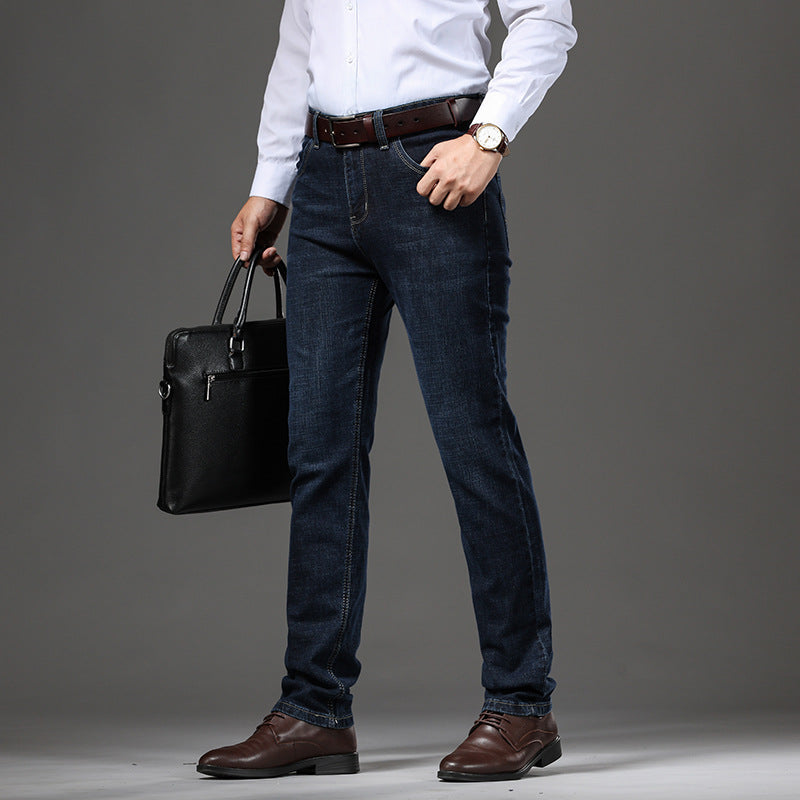 Stretch Jeans Autumn And Winter Loose Plus Size Business Casual Pants - kinko