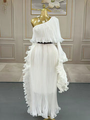Fashionable One-shoulder Elegant Evening Dress - kinko