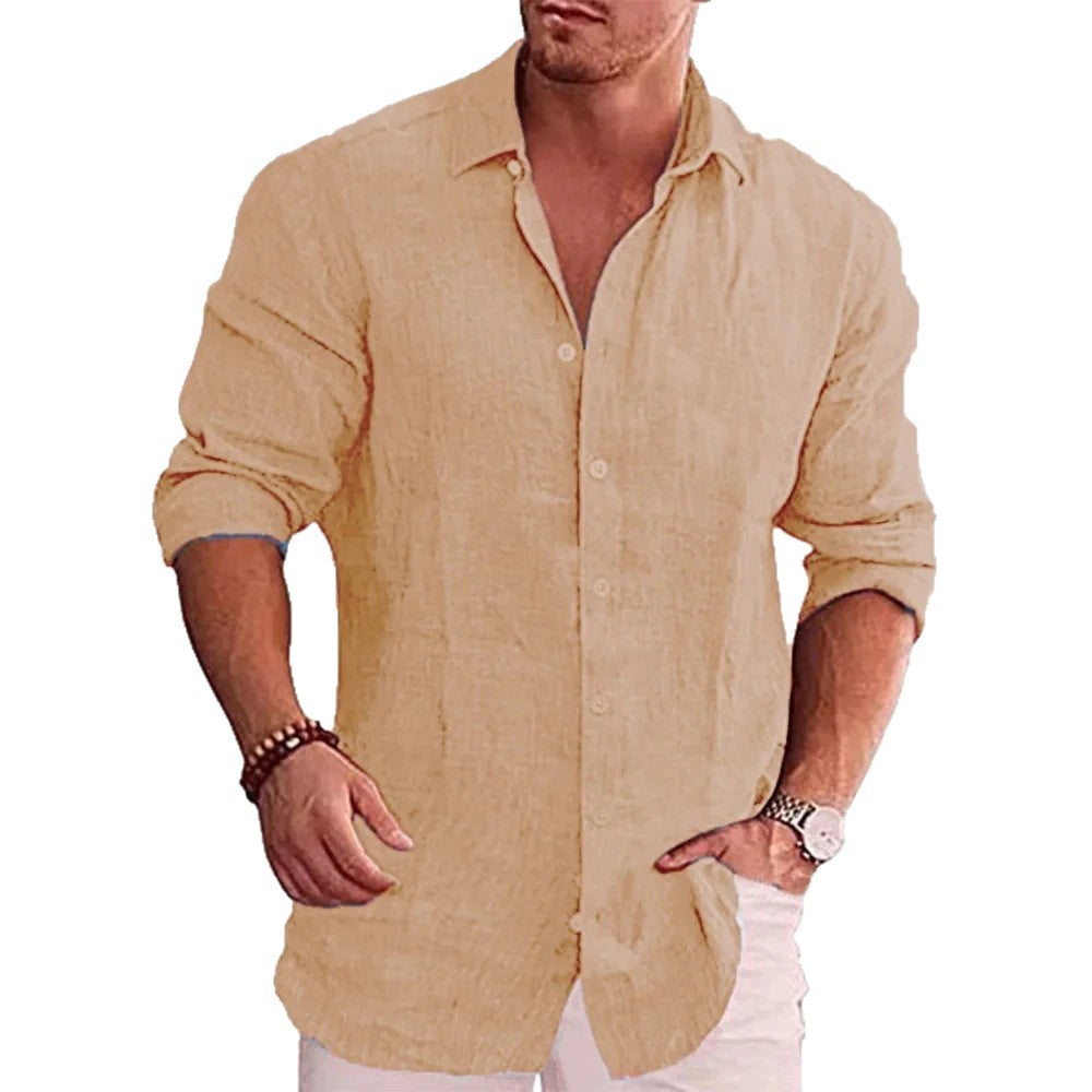 3D Printed Casual Men's Solid Color Shirt Slim Lapel - kinko