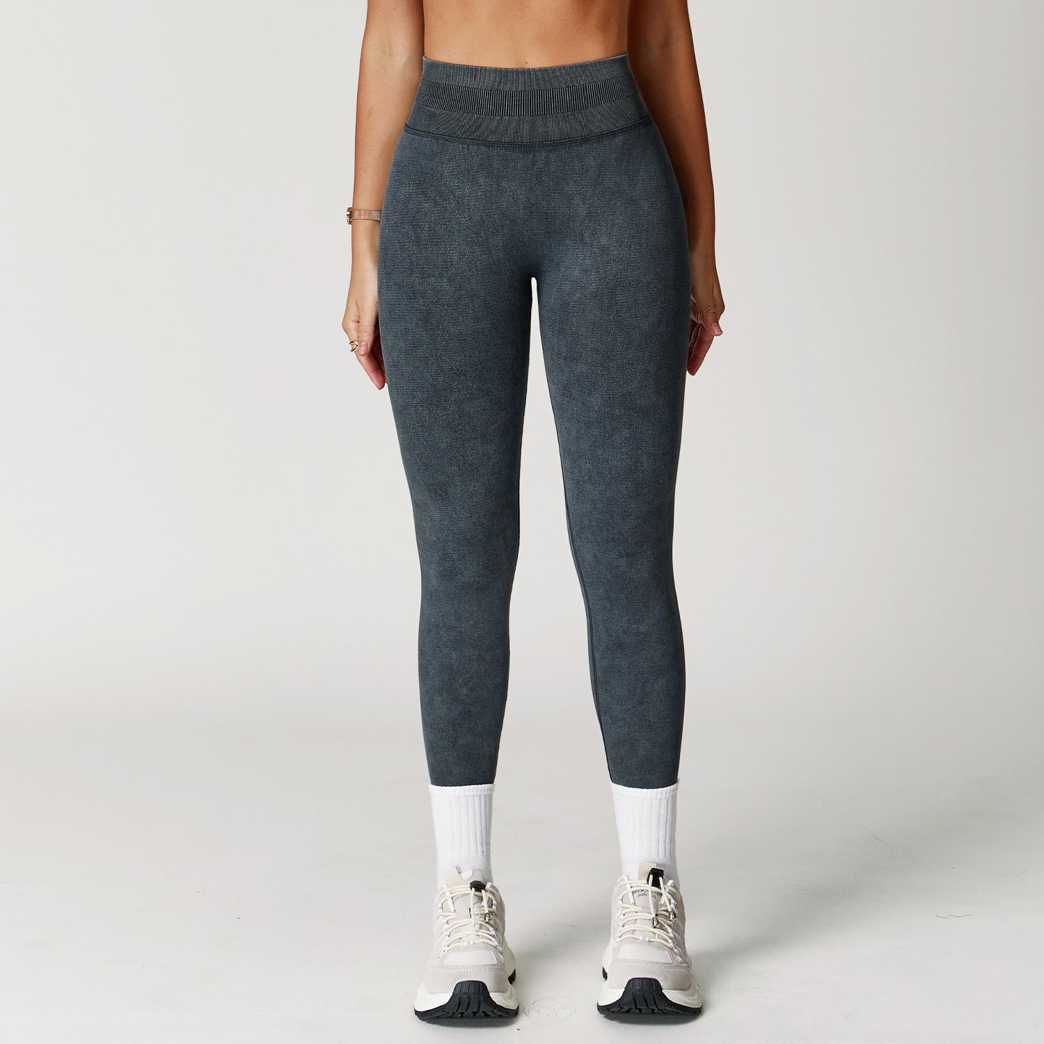 Seamless Stone Washed Yoga Pants High Waist Hip Lift Tight Trousers - kinko
