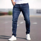 Men's European And American Fashionable Worn Slim Casual Jeans - kinko