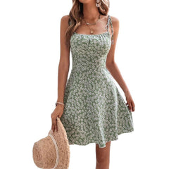 Women's Summer Floral Spaghetti Strap Beach Short Dress,Womens Dresses,Woman Clothing,Woman Clothes,Sundress,New In Dress - kinko