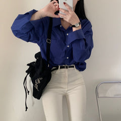 Loose All-matching Simple And Laid-back Shirt - kinko