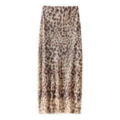 Women's Fashion Animal Print Silk Net Tube Top - kinko
