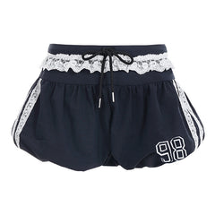 Personalized Hot Girl Low Waist Self-tie Lace Lace Splicing Skirt - kinko