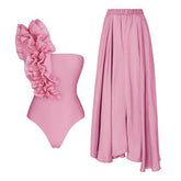 Three Dimensional Decoration Sexy Swimsuit Women Vacation Beach Two Piece Sets