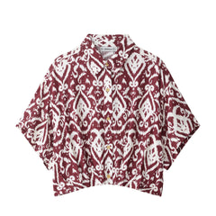 Printed Loose Design Short Shirt Decorated Tassel Printed Dress - kinko
