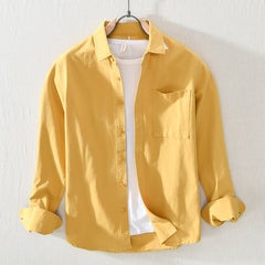 Spring And Summer New Single Pocket Long Sleeve Casual Shirt - kinko