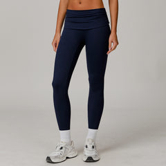 Fold High Waist Yoga Pants Women's Cloud-feeling Belly Contracting And Hip Lifting Sports Pants - kinko