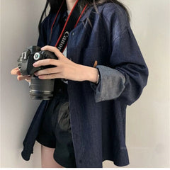 Women's Sun-proof Loose Mid-length Retro Lapels Shirt - kinko