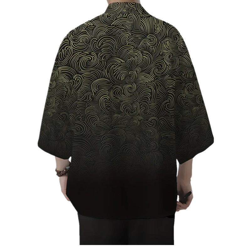 Men's All-match Loose 3D Printed Coat Cardigan - kinko