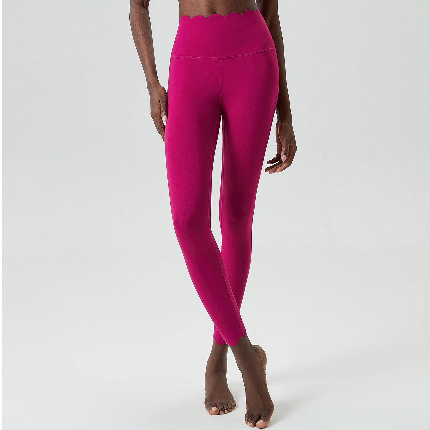 Small Wave Yoga Pants Plus Size Lycra Milk Leather Tight Trousers For Women - kinko