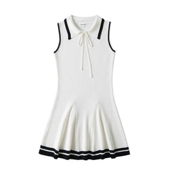 Knitted Lapel Butterfly Strap Sports Leisure Dress - kinko