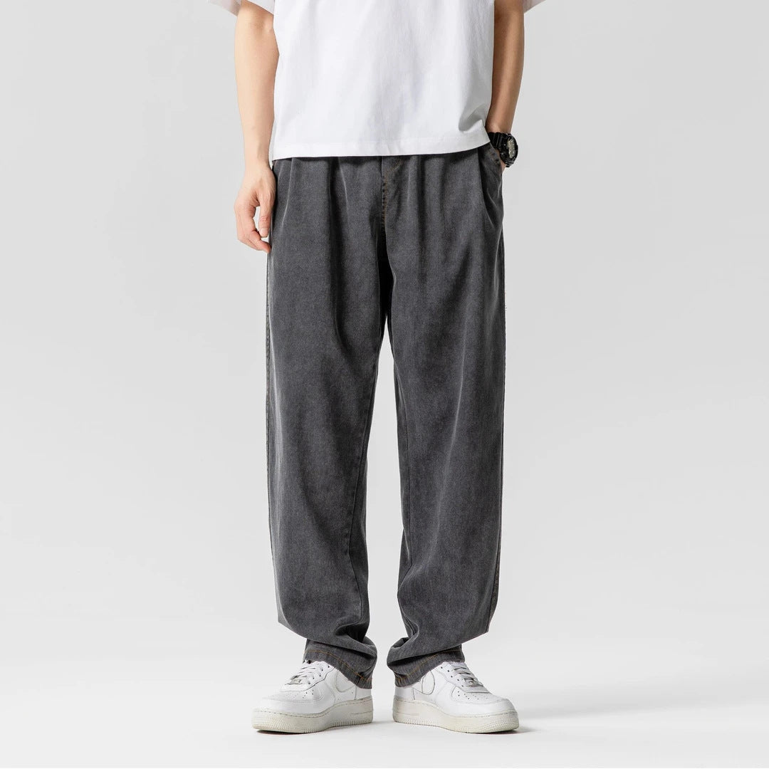 Fashion Simple Loose Casual Men's Thin Straight Jeans - kinko