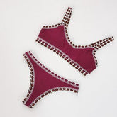 Shell Wear Lace Solid Color Bikini Sexy Split Swimsuit Bikini