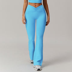 Nude Feel High Waist Hip Lift Yoga Bell-bottom Pants - kinko