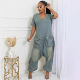 Women's Loose Crotch Jumpsuit Retro Personality - kinko
