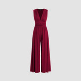 Women's Solid Color Loose Sleeveless Knitted Jumpsuit - kinko