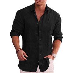3D Printed Casual Men's Solid Color Shirt Slim Lapel - kinko