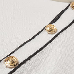 Simple Cardigan Contrast Color Lapels Old Money Style All-match - kinko