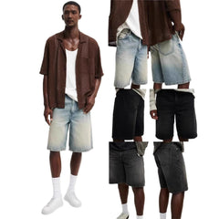 Men's Loose All-matching Jeans Middle Pants - kinko