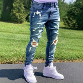 Men's Ripped Fashion Personality Street Trend Style Jeans - kinko