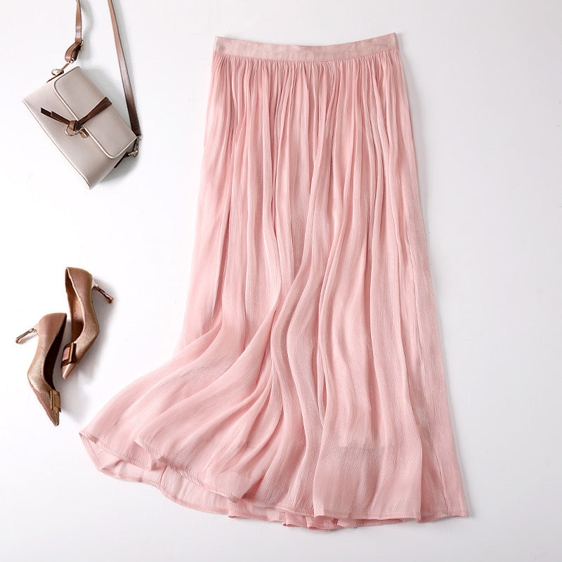 Slim Slimming Mid-length Elegant Pendant Summer Elastic Skirt - kinko