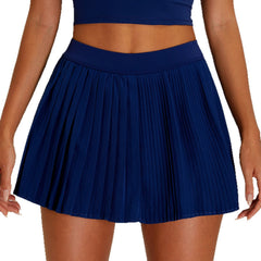 Anti-exposure Tennis Skirt Fitness Stitching Pleated Yoga Skirts - kinko