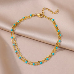 Anklets for Women Summer Beach Accessories Stainless Steel Imitation Pearl Chain Anklet Gold Color Leg Bracelets Bodychain Gifts
