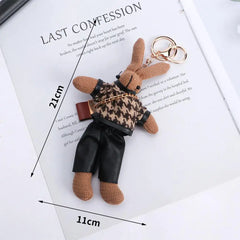 Kids Cloth Animal Doll Pendant Boys Bag Pendant Decoration Girls Car Accessories Lady Rabbit Keychains Korean Style Key Ring