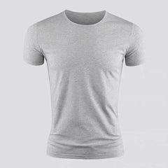 Summer Men's Short Sleeve T-Shirt Basic Plain Casual Gym Muscle Crew Neck T-shirts Slim Fit Tops Tee Clothing For Man