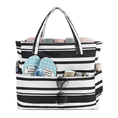 Beach Tote Bag Women Foldable Travel Bag with Anti-Sand Pocket Lightweight Storage Bag for Gym/Shopping Packable in Carry-On