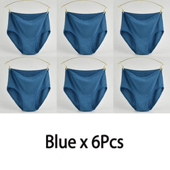 Women's High Waist Cotton Underwear Panties Striped Knitted Soft Breathable Underpants Intimate Lingerie Female Briefs Woman