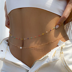 Beach Accessories New Summer Hot Bikini Rhinestone Waist Chain Sexy Body 2023 Women's Trend Trends Waist Beads with Crystals