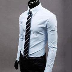 Classic Business Shirt Breathable Not See Through Men's Shirt Men's Slim Fit Cotton Business Shirt