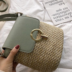 Beach Vacation Woven Women's Bag 2023 New Fashion Trend Korean Version Versatile Fashion Handheld Crossbody Bucket Bag