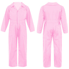 Kid's Coverall Boys Child Casual Jumpsuit Pants Fashion Long Sleeve Turndown Collar Zipper Mechanic Costume Flight Suit Overalls