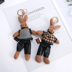 Kids Cloth Animal Doll Pendant Boys Bag Pendant Decoration Girls Car Accessories Lady Rabbit Keychains Korean Style Key Ring