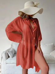 Beach Shirt Women Swimsuit Cover Up Solid Batwing Sleeve Loose Soft Bathing Suits Tunic Kimono Dress Pareo Beachwear