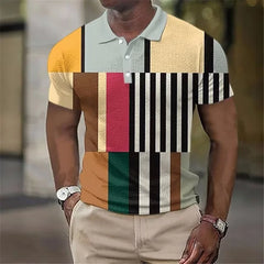 6XL Plus Size Men's Clothing Plaid Pattern Fashion Polos T-Shirts Summer Short Sleeve 3D Printed Street Male POLO Tee Tops