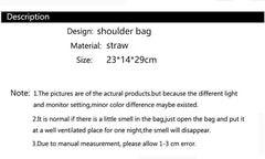 Women's Large Capacity Shoulder Bag Summer Straw Woven Basket Handbag Fashion Female Luxury Designer Beach Bag Bali Shopper Tote