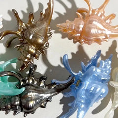 Ocean Shark Claw Clip For Women Conch Hair Claw Clip For Cute Beach Hair Accessories